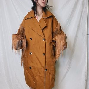 Rodebjer chafika fringe tassel coat